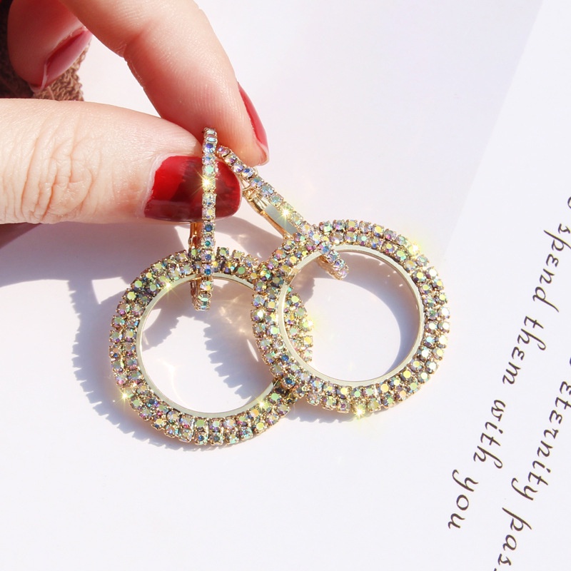 Tahun Gaya Baru Trendi High-End Lingkaran Geometris Anting Menjuntai Kecil Perempuan Korea Classy Influencer Earrings