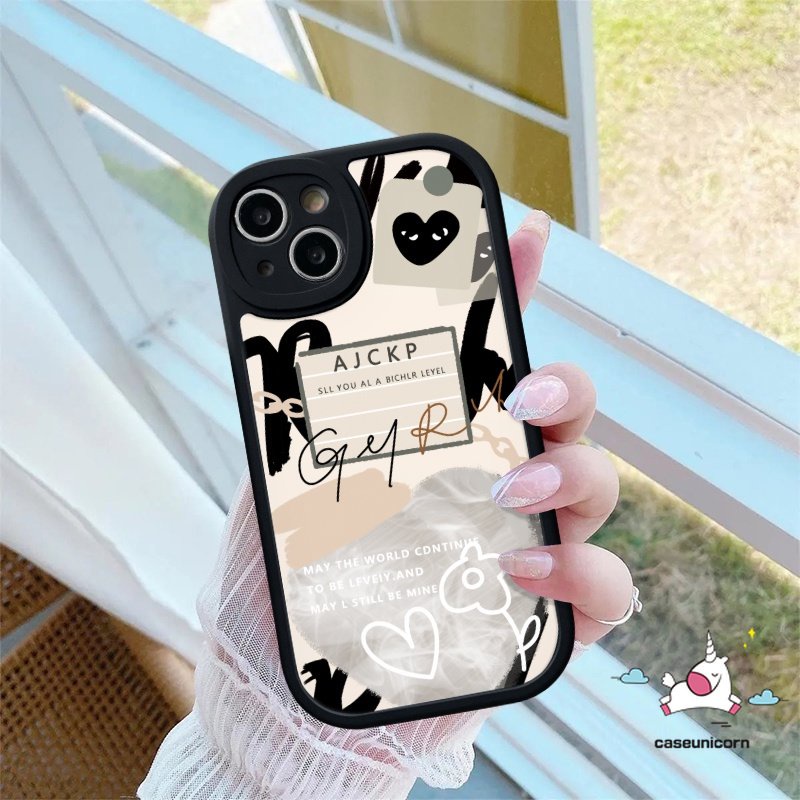 Csing Lembut TPU Cover Infinix Hot 9 11 10 Play 10s 10T 11s Hot 10 Lite Note 8 Smart 5 6 Comme des Garcons Ins Graffiti Cinta Hati Trendi Merek Label Shockproof Ponsel Pasangan Case