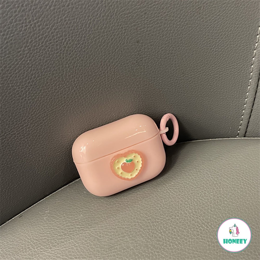 Pink Peach Cover Untuk Apple AirPods 1 2 3 Pro Case Untuk AirPods Pro 3 Case Ceri Lucu Case Earphone Transparan Headphone Case