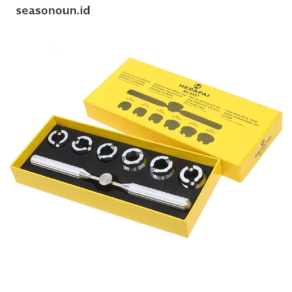 Seasonoun 1Set 5537alat Pembuka Belakang Jam Tangan Dies Kit Watch Case Cover Closer Untuk Rlx Tudor.