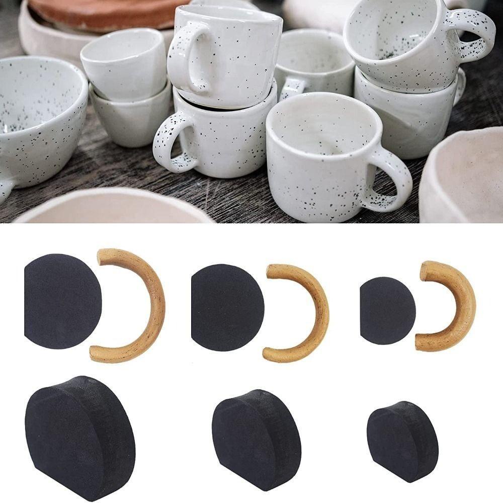 R-flower Pottery Mug Handle Mold Cetakan Setengah Lingkaran Cetakan Berbentuk Telinga Untuk Clay Ceramic Handle for Clay Coffee Mug Handle Mold Alat Tembikar Cetakan Keramik Untuk Gerabah