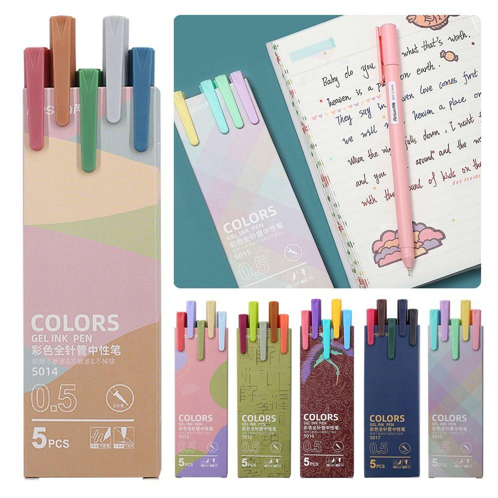 Populer Morandi Gel Pen 0.5mm Stationary Siswa Mengambil Catatan Organizer Alat Tulis Sekolah Sekuriti