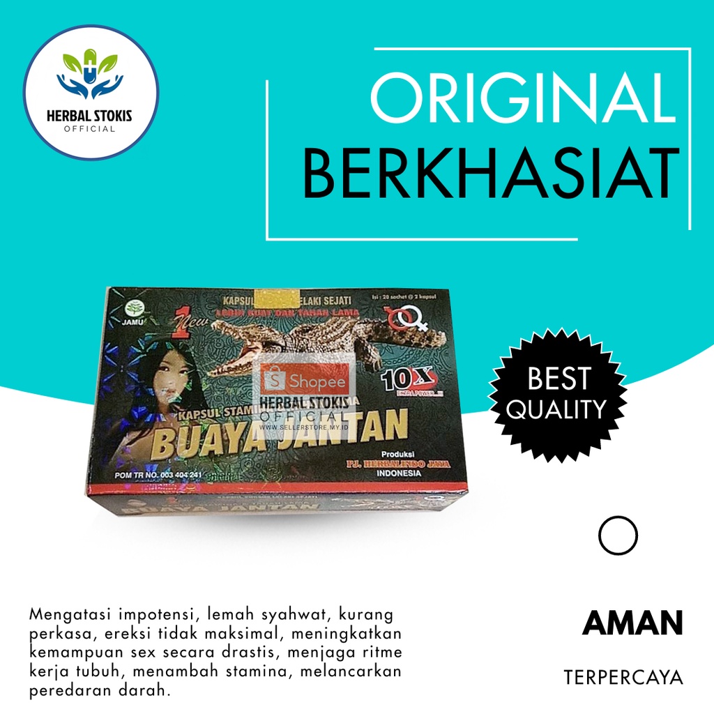 

Suplemen Kapsul Herbal Buaya (Jantan) 10X Original Asli Ampuh Obat (Kuat) Pria Obat Vitalitas isi 40