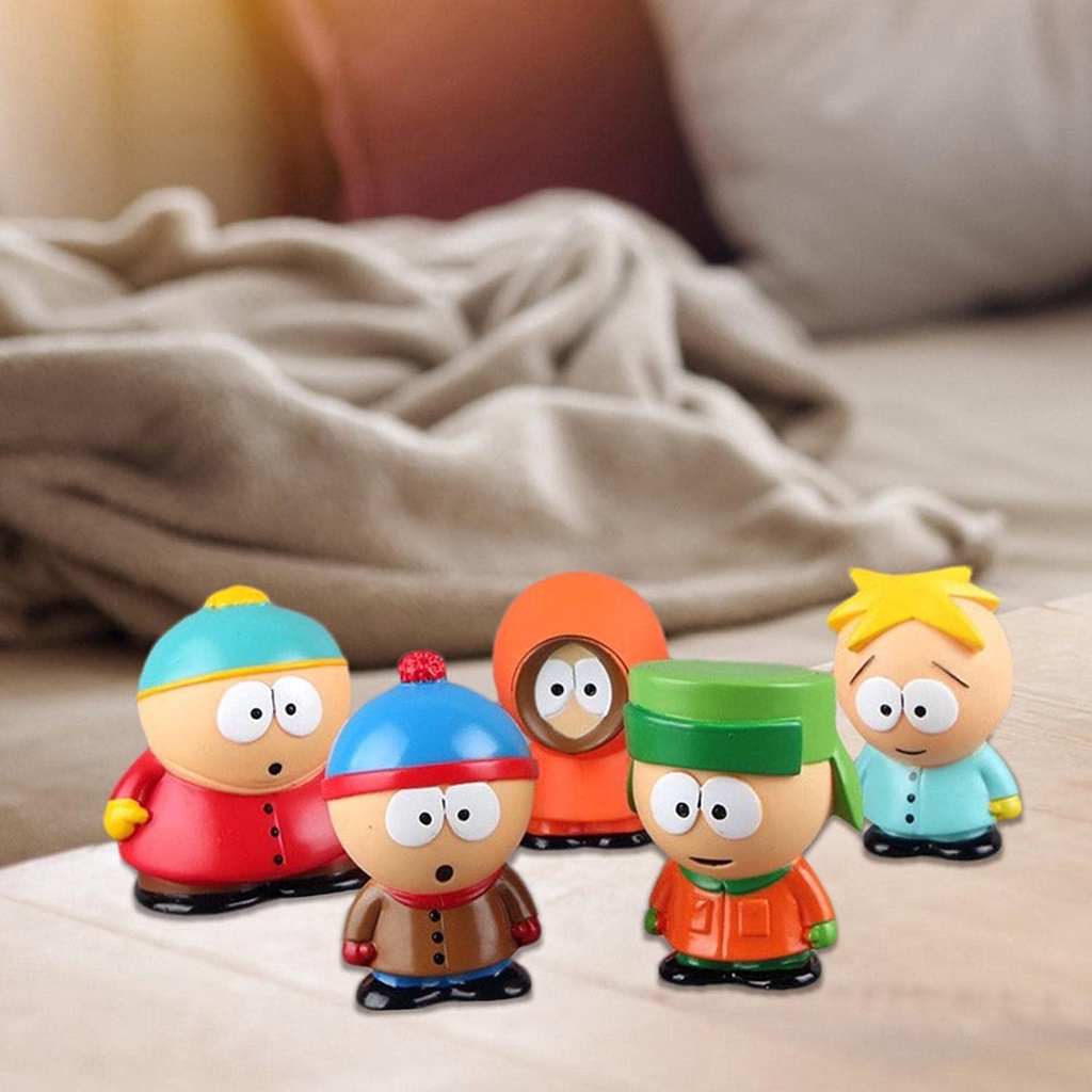 5pcs South Park Karakter Kenny Stan Eric Action Figure Boneka Set Hiasan Mobil Topper Kue