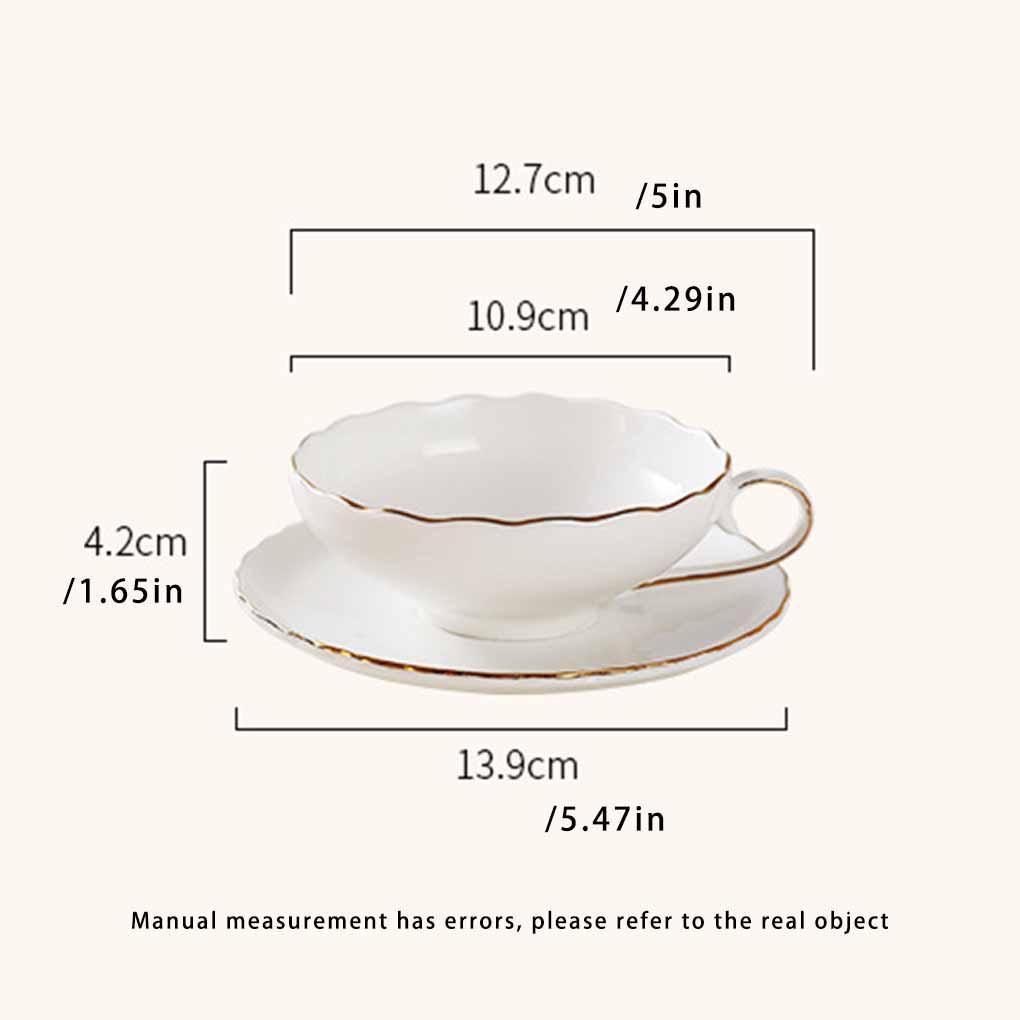 Retro Bone Keramik Rumah Peralatan Minum Hadiah Siang Tea Cup Saucer Set Cangkir Kopi Pesta Kantor Teatime Teacup