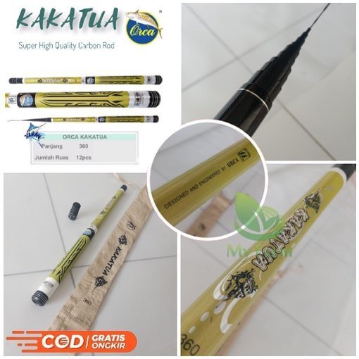 Joran Tegek Ruas Pendek Carbon Orca Kakatua Murah Panjang 360 Action Hard Atau Tangkai Pancing Dari 