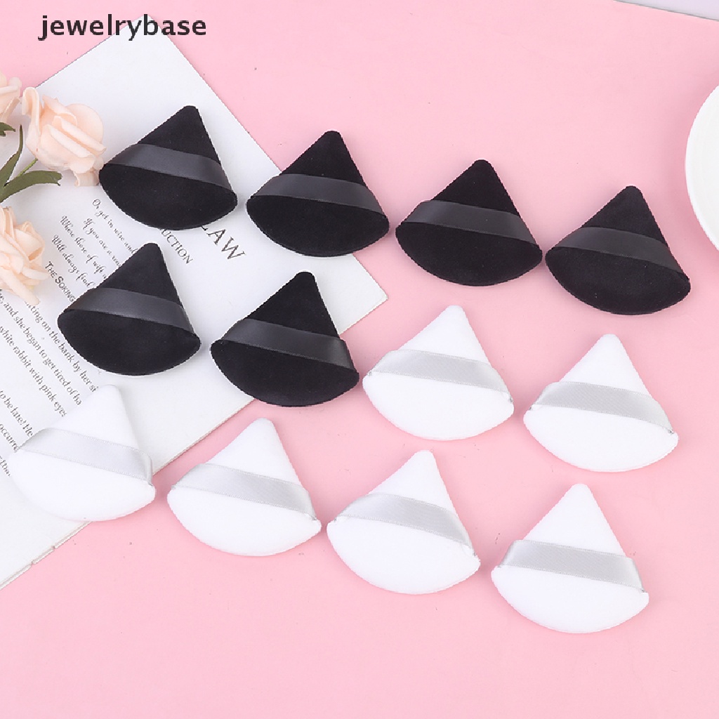 [jewelrybase] 4pcs Puff Kosmetik Segitiga Velvet Foundation Cream Mini Wajah MakeUp Spons Butik