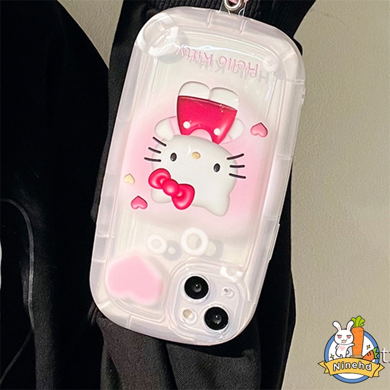 IPHONE Casing Kompatibel Untuk Iphone14 13 12 11 Pro Max X Xr Xs Max8 7 6 6s Plus SE 2020 Kucing Lucu Cinta Hati Bening Lembut Tpu Airbag Case Lensa Full Melindungi Shockproof Silicone Phone Case