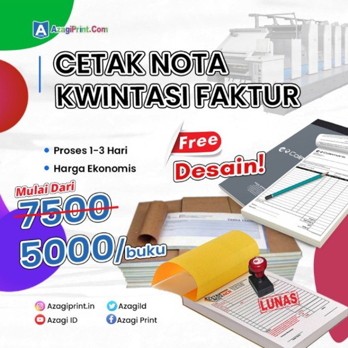 

Nota Custom Bon / Cetak Nota / Cetak Kwitansi Faktur Perusahaan / 1 Ply / 2 Ply / 3 Ply / Rangkap Murah