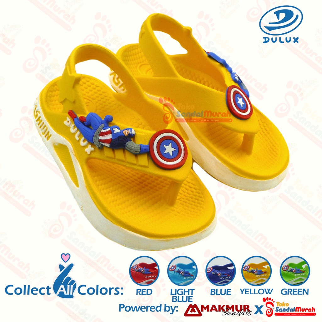 Toko Sendal Murah - Sandal Jepit Anak Uk 20 - 25 / Sandal Anak Laki - Laki / Sandal Anak Captain America / Sandal Anak Fashion / Sandal Anak Tali Belakang [Toko Sendal Murah M 529 E]