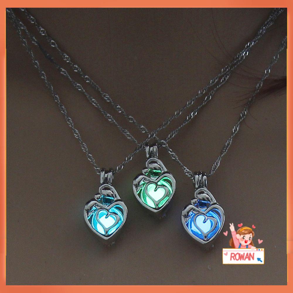 R-flower Luminous Necklace Fashion Berongga Liontin Kalung Glow in the Dark