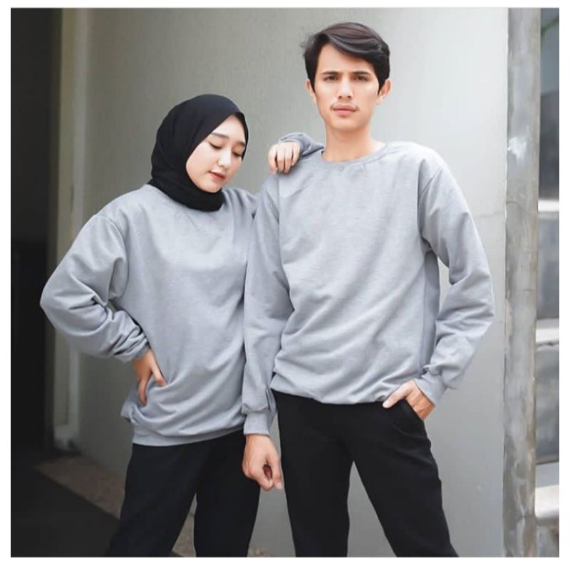 Crewneck Sweater Basic Polos Unisex - Sweater Polos Unisex Crewneck Dasar