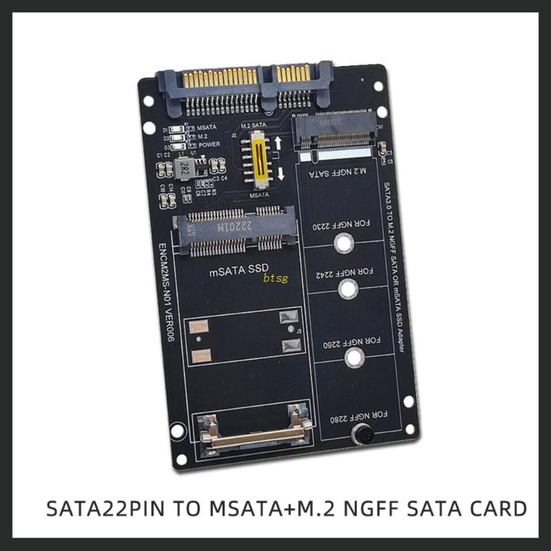 Btsg 6G to M2 NGFF SSD MSATA Adapter Card MSATA Ke M.2 SATA3 Adaptor Hardisk