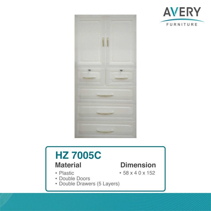 Avery - HZ7005C Lemari Plastik/Lemari Pakaian