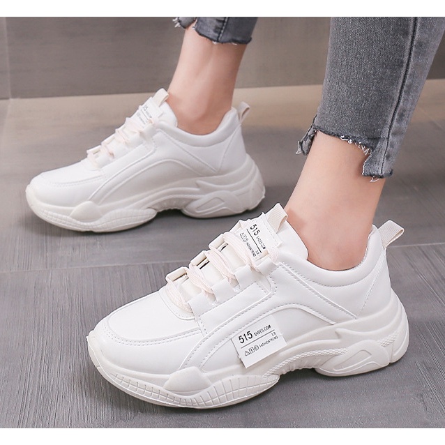 ✅COD [BBS] Sepatu Sneakers Wanita Putih Women Sport Shoes White Jungkook VT-08
