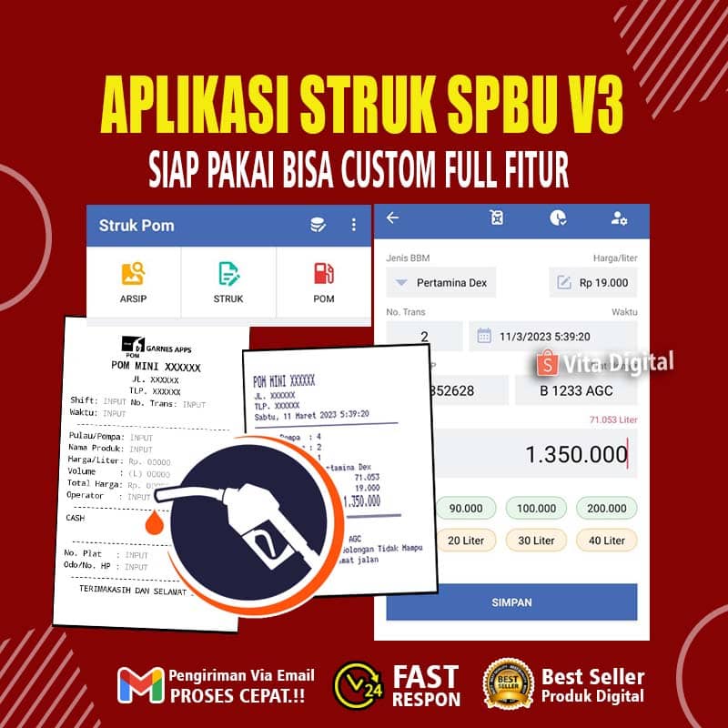 Aplikasi Cetak Struk Pom Bensin V3 Pro Premium Android Selamanya