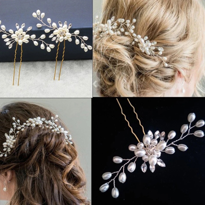[Unggulan] Sisir Rambut Pernikahan Korea Fashion Hairdress Bride Headpiece Bride Handmade Mutiara Hair Band Hiasan Kepala