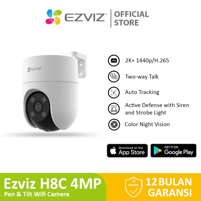 EZVIZ H8C 2MP 4MP CCTV IP Camera Wireless Outdoor 1080P Auto Tracking Resmi