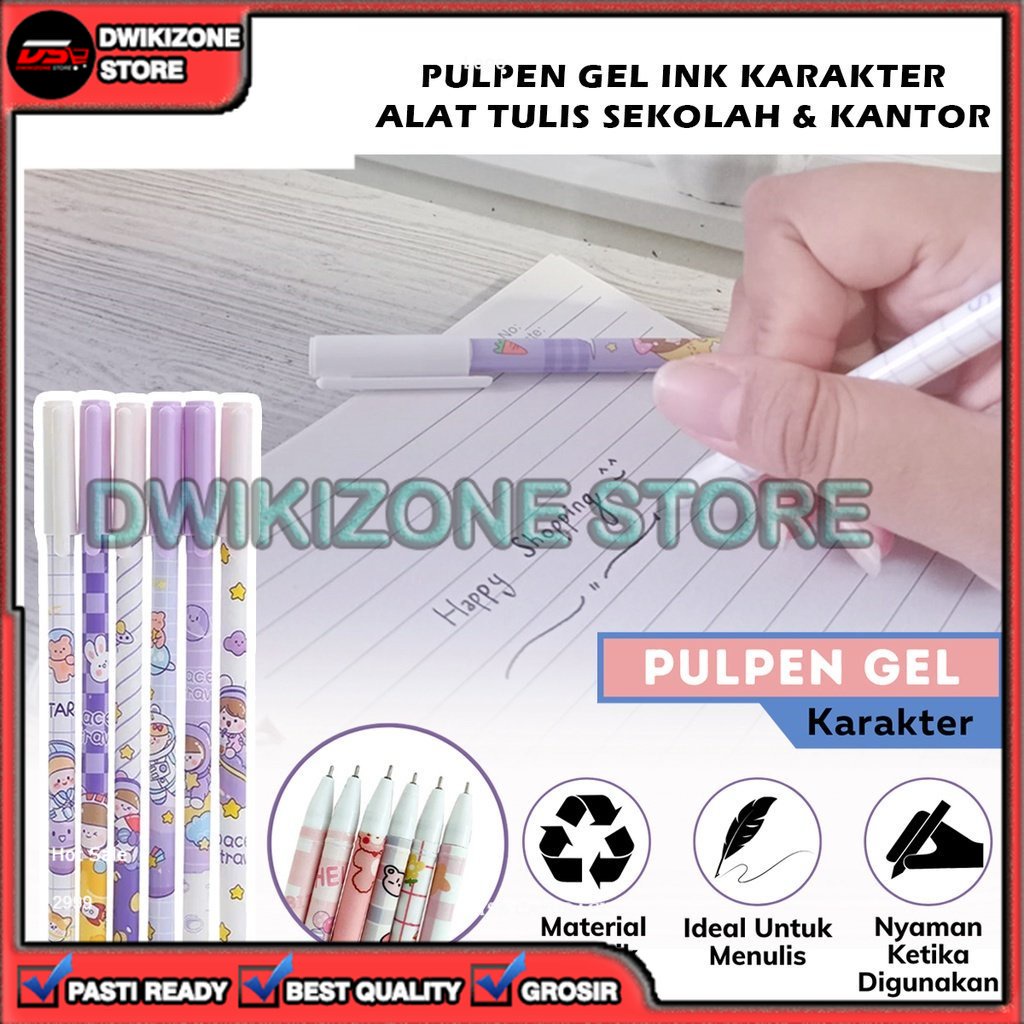 [DZS] PULPEN PENA BALLPOINT KARAKTER GEL 0.5MM  ALAT TULIS SEKOLAH KANTOR PEN TINTA