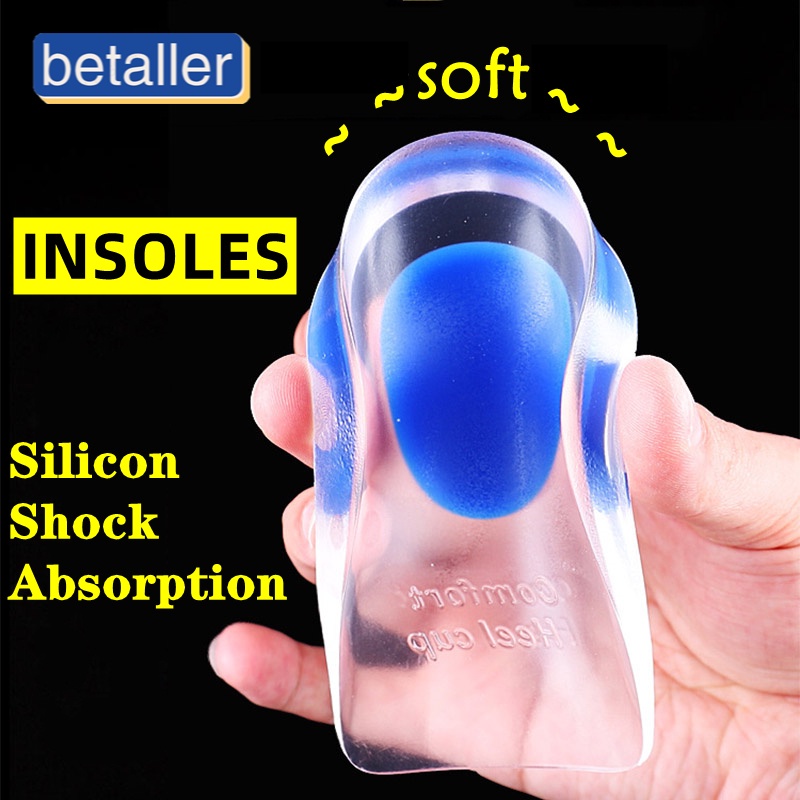 Silicone Increase Height Insoles Inner Cushions Half Heel Pad Transparent Insert Men Women