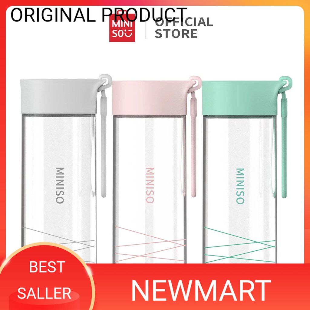 MINISO - Botol Minum Kaca 300ml Botol Air Minum Kecil BPA Free Kaca Botol Air Panas Botol Olahraga B