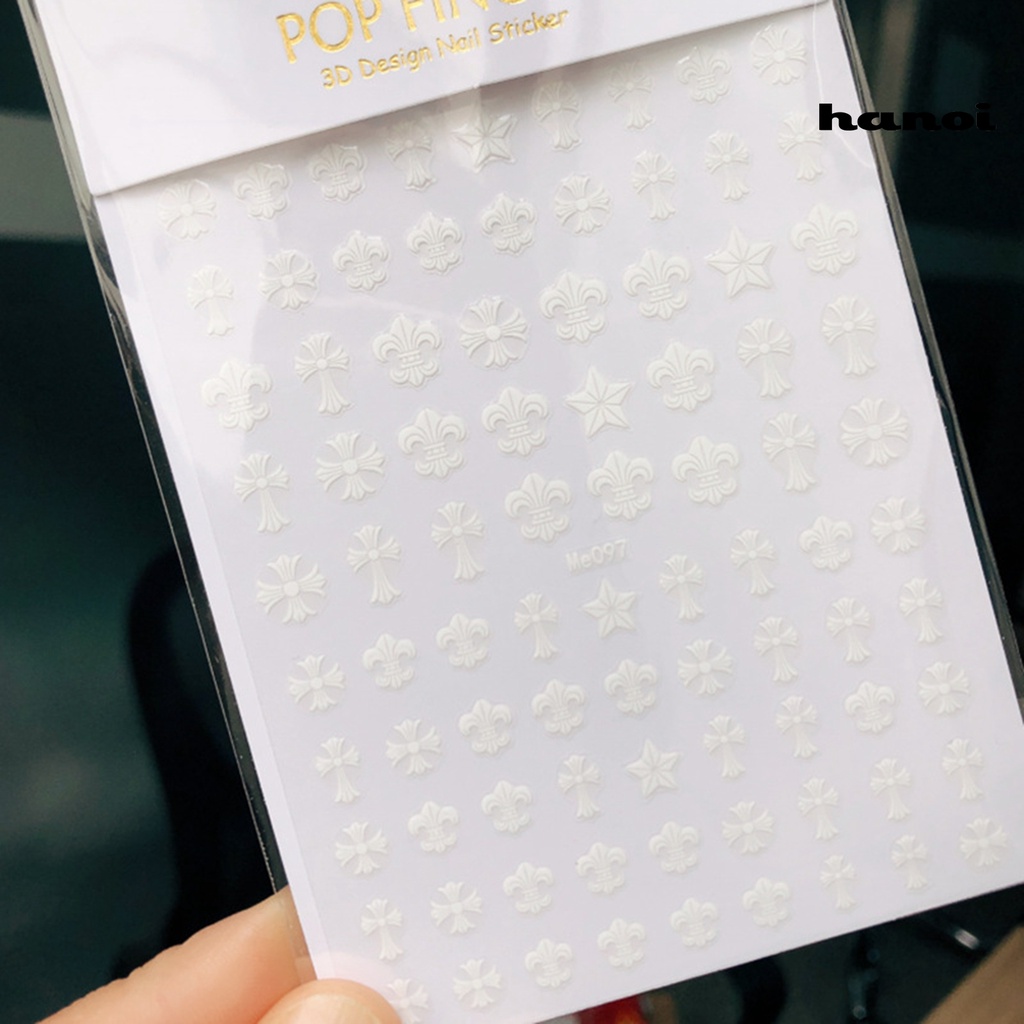 Hi Stiker Kuku Perekat Diri Bentuk Kreatif Eye-catching DIY Nail Art Stiker Cross Desain Kuku Stiker Perlengkapan Kecantikan
