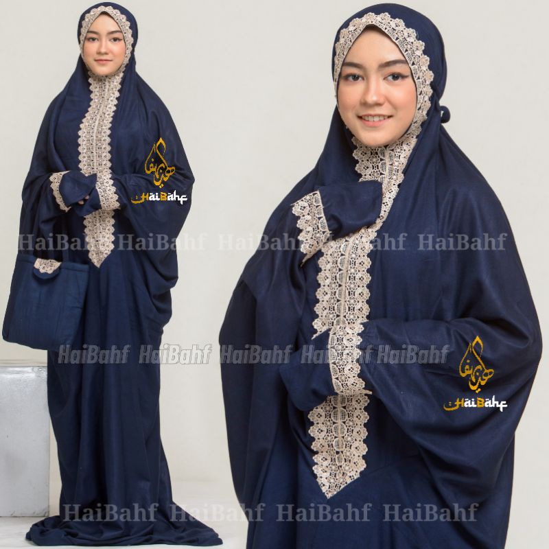 [New Arrival] Tren Mukena Mukena Terusan Jumbo Dewasa Renda Rajut Bahan Katun Rayon Balian Dingin Mu