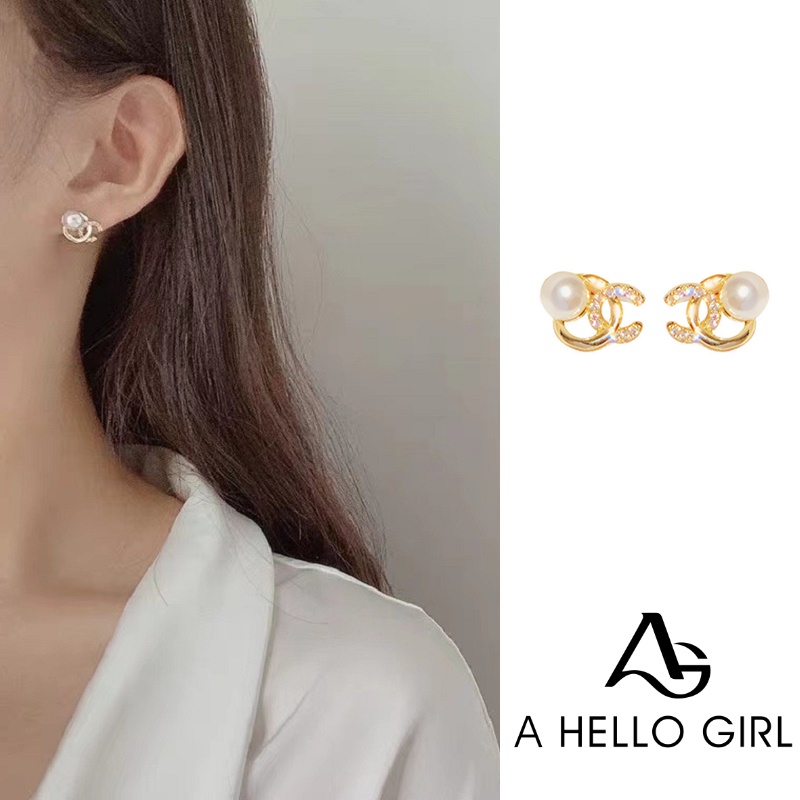 Anting Tusuk Sterling Silver 925 Desain Geometri Hias Mutiara Gaya Korea / Simple Untuk Wanita