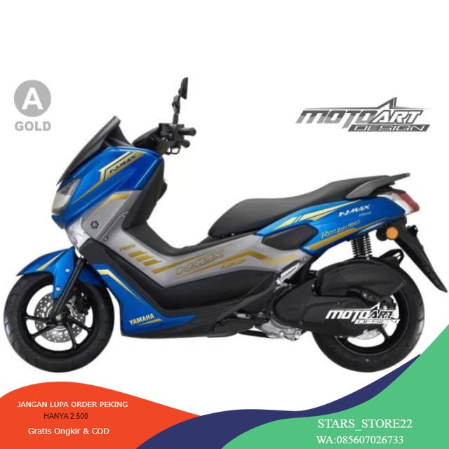 (PREMIUM) sticker cutting nmax biru stiker gold NEW DESAIN 2023