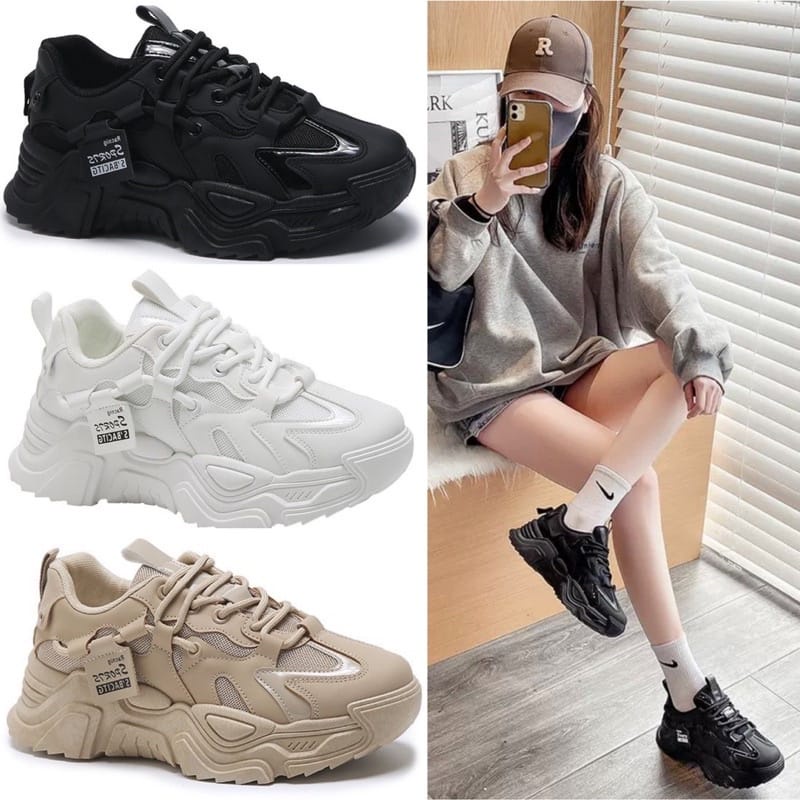 TOPGROSIR  &quot;FREE BOX&quot; LV0237 Sepatu Sneakers Casual Wanita Import Sepatu Polos Sport Shoes Style Korean