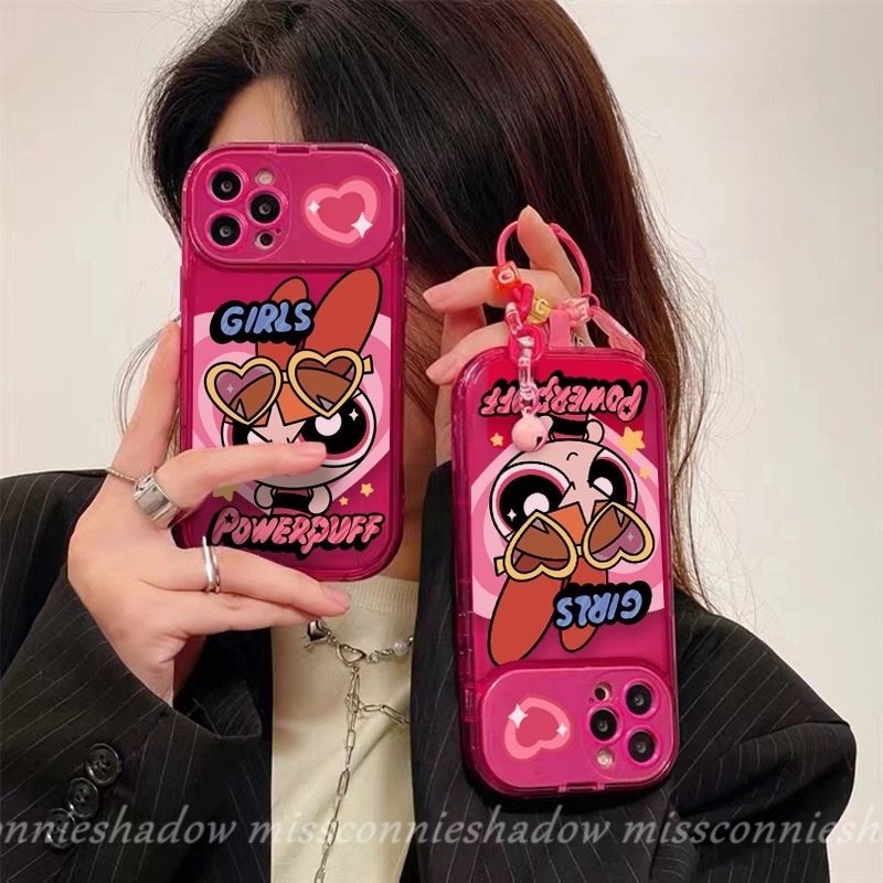 IPHONE Ins Kartun Gadis Case Kompatibel Untuk Iphone11 14 XR 78 14 Plus 11 14 13 12 Pro MAX X XS MAX SE 2020 Kreatif Flip Make Up Cermin Shockproof Lembut TPU Cover