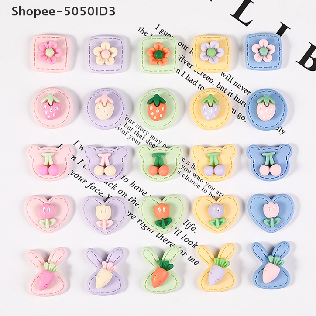 [HOT] 10pcs Mini 3D Kartun Buah Resin Scrapbooking DIY Perhiasan Craft Dekorasi [ID]