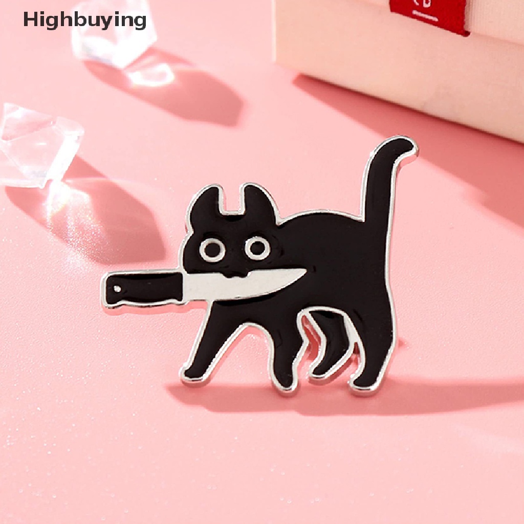 Hbid Kartun Kucing Hitam Pemodelan Pop-Enamel Bros Pin Fashion Kerah Lencana Pin Perhiasan Hadiah Glory