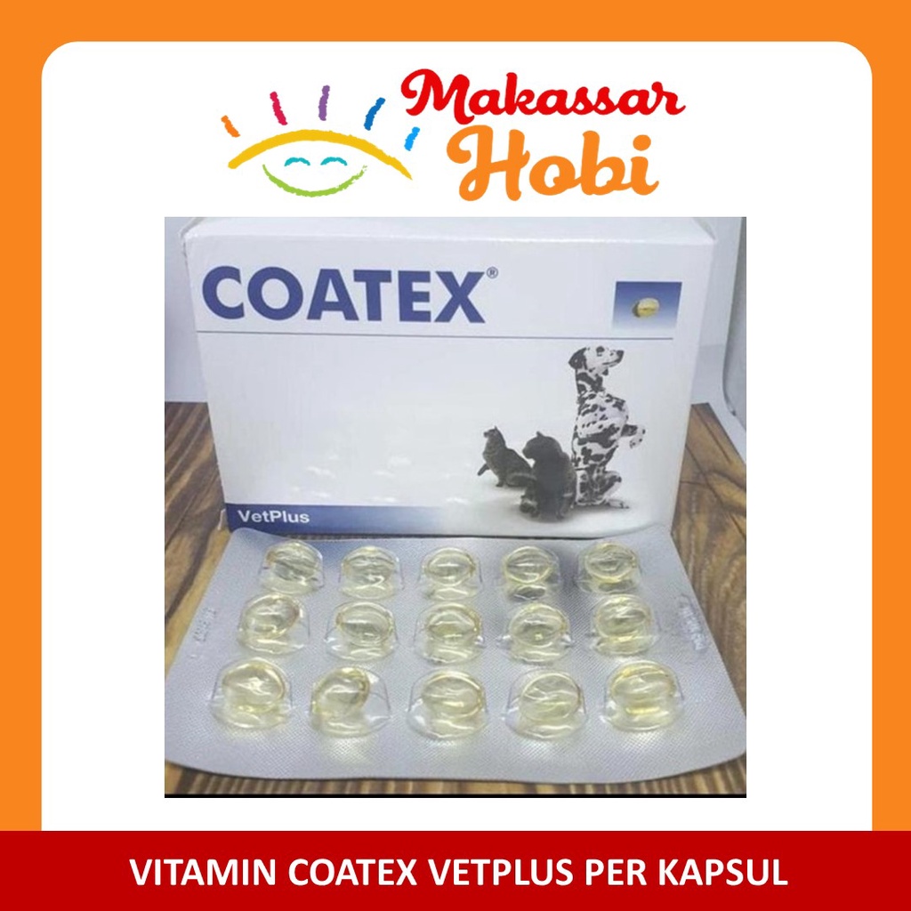 COATEX VetPlus Vitamin Kulit &amp; Bulu untuk Kucing dan Anjing Per Kapsul