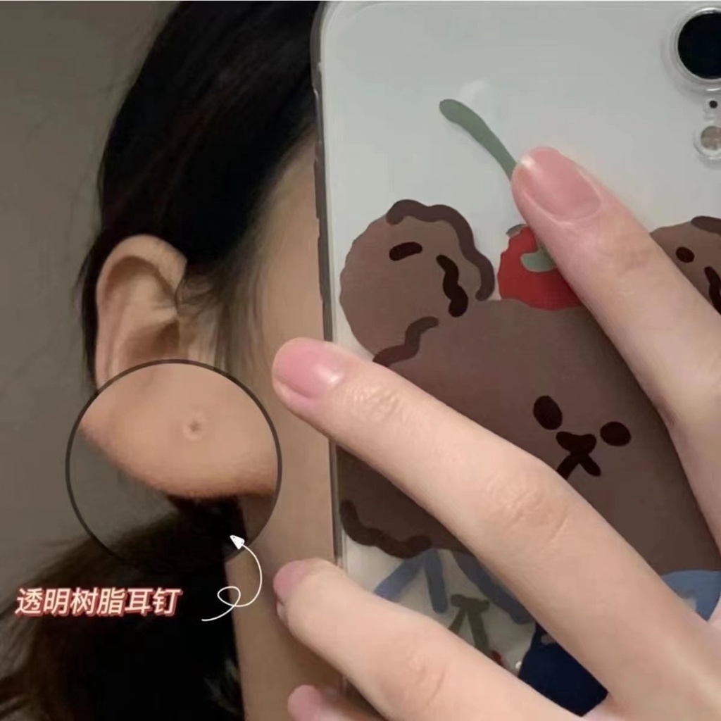 10 Pcs Invisible See through Anti-Alergi Earrings Resin Earrings Ear Bone Stud Anting Pria Wanita