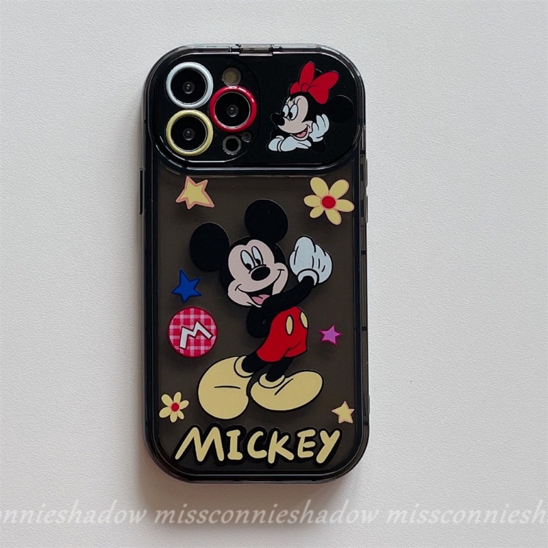 IPHONE Casing Cermin Make Up Flip Kreatif Kompatibel Untuk Iphone11Xr 7 8 Plus 14 13 12 11 Pro MAX X XS MAX SE 2020 Kartun Mickey Minnie Mouse Cute Kuromi Shockproof Soft TPU Case