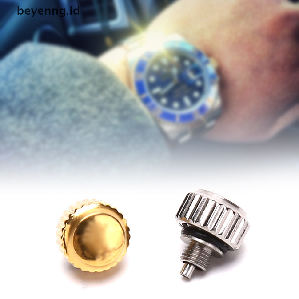 Beyen 1PC 7.0mm * 4.4mm Baja Jam Tangan Mahkota Kunci Eksternal Thread Push Button Aksesoris ID