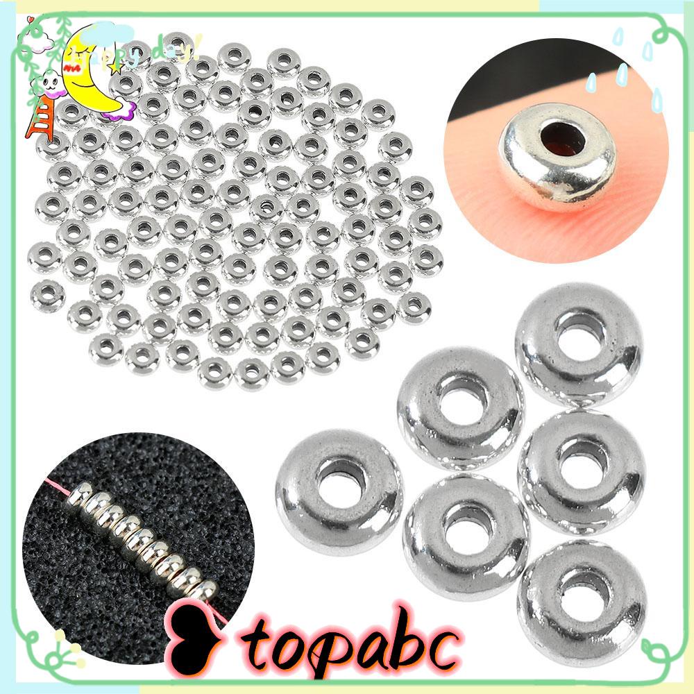 Top 100pcs/set Manik-Manik Spacer Handmade Perak Kerajinan Membuat Perhiasan