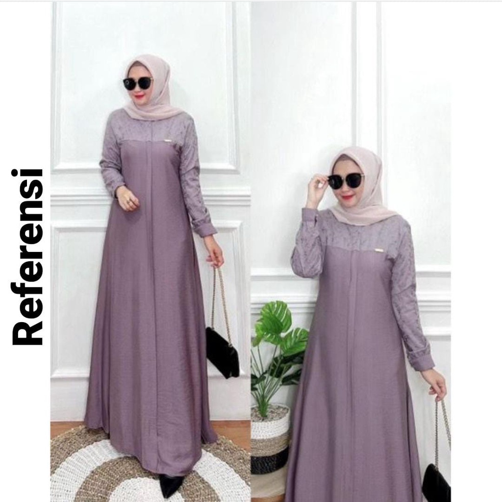 GAMIS POLOS LINEN MIX BURKAT KATUN BORDIR ALYZE DRESS EXSLUSIVE BY.ROZWAH/COD/GAMIS AGHATA DRESS/gamis pololinen/gamis lebaran