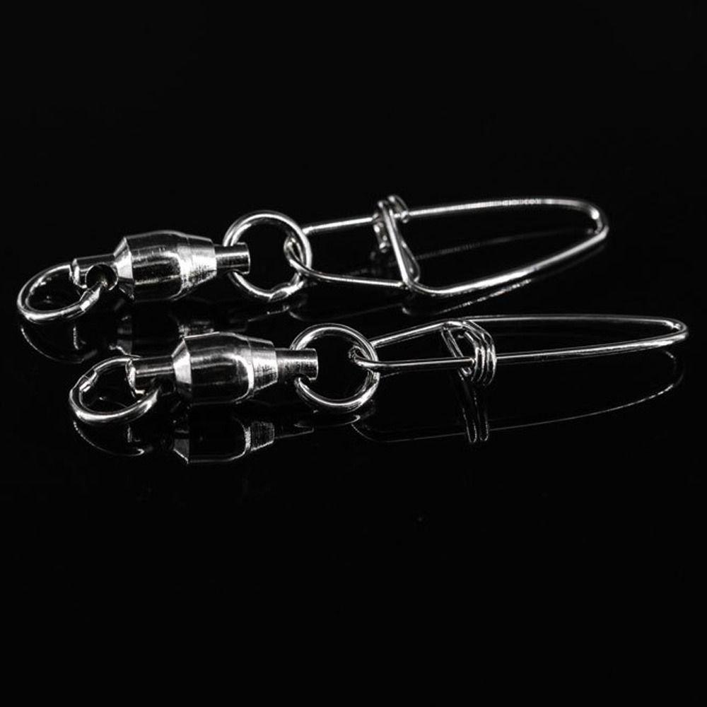 TOP 10pcs /Pack Bantalan Putar Tackle Device Stainless Steel Berkait Aksesoris Memancing Snap Rolling