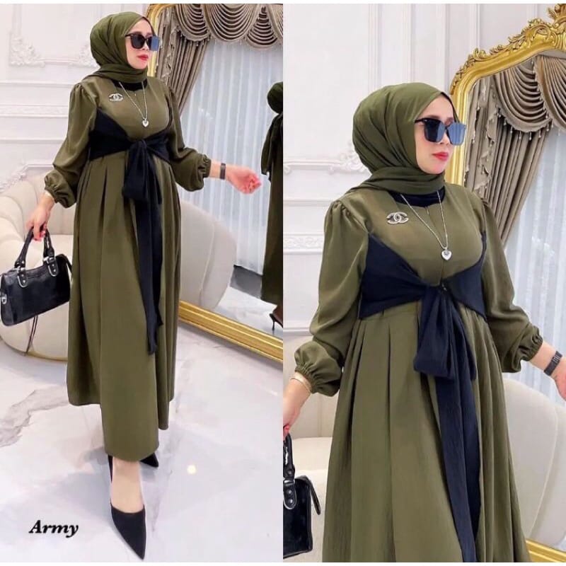 2023 VIRAL GAMIS LESTI GAMIS WANITA BAHAN CRINKLE AIRFLOW  GAMIS  DRESS TERBARU  MAXI DRESS  DRESS C