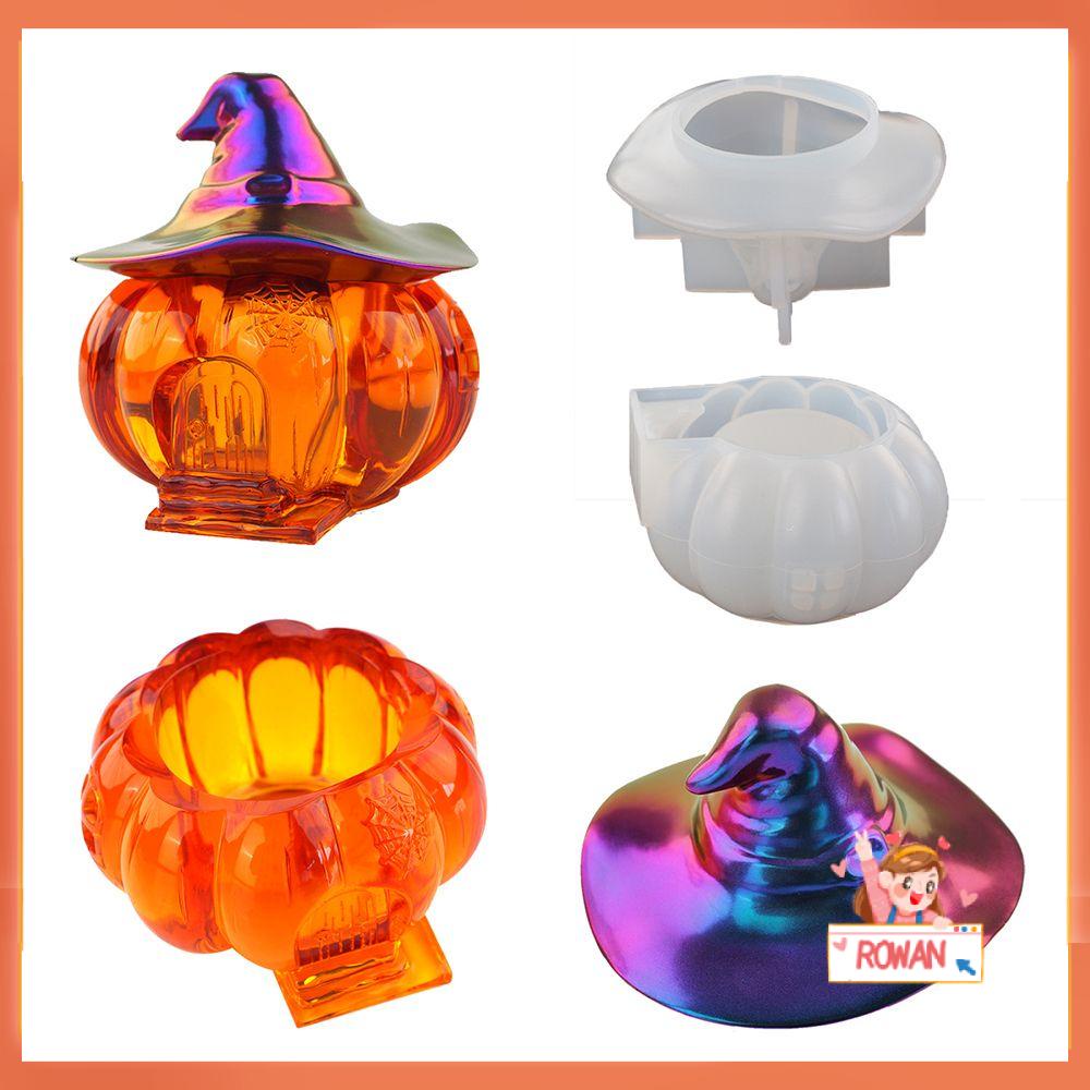 R-flower Candy Storage Box Mold Dekorasi Rumah Epoxy Resin Jewelry Casting Mold Halloween Labu