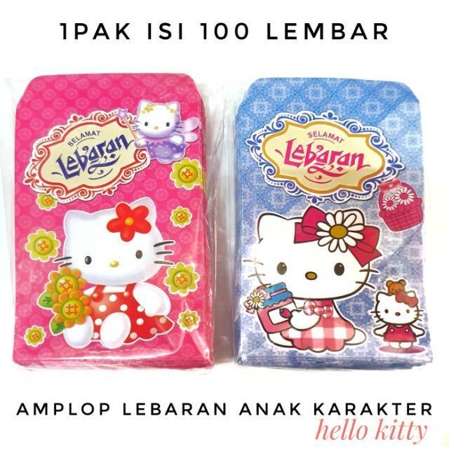 

1PAK 100 lembar AMPLOP LEBARAN AMPAU IDUL FITRI AMPLOP KARAKTER SELAMA - Hello Kitty M