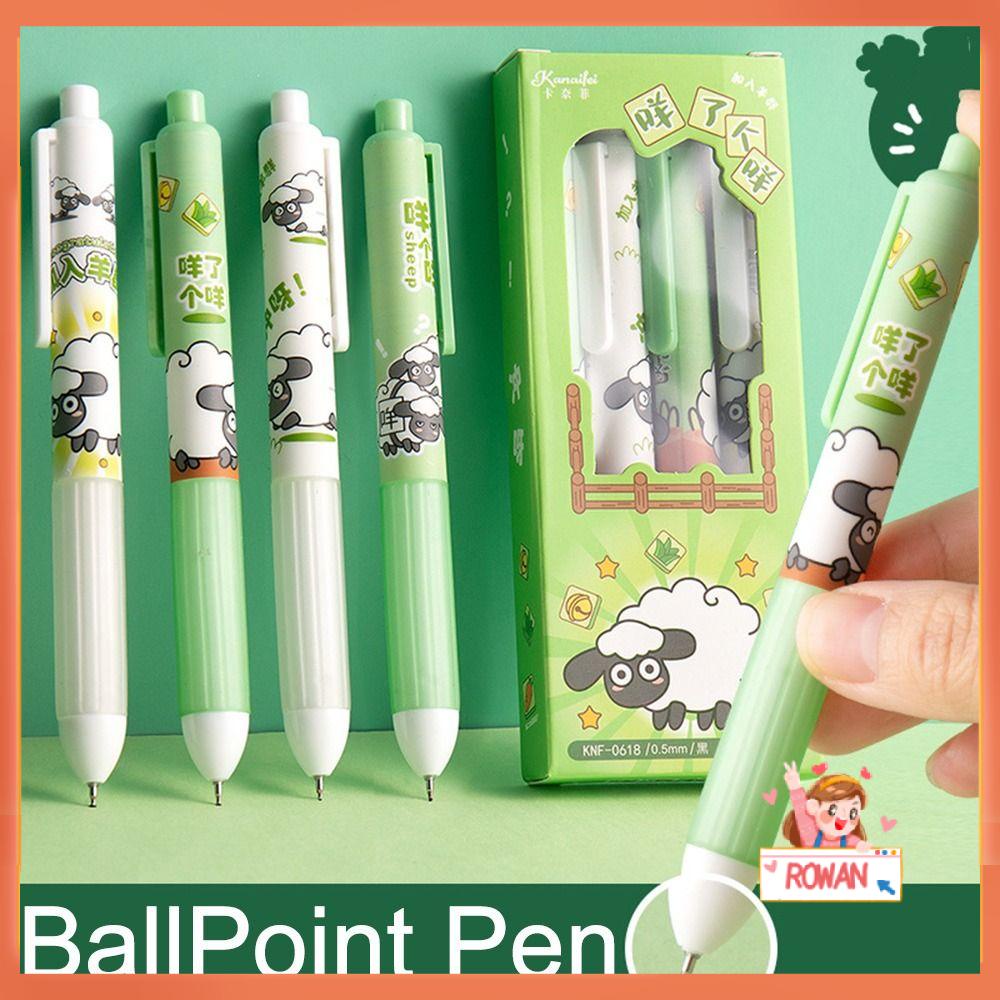R-flower 6PCS/Set Pulpen Gel Alat Tulis Kartun Pocket Pen Signature Pen