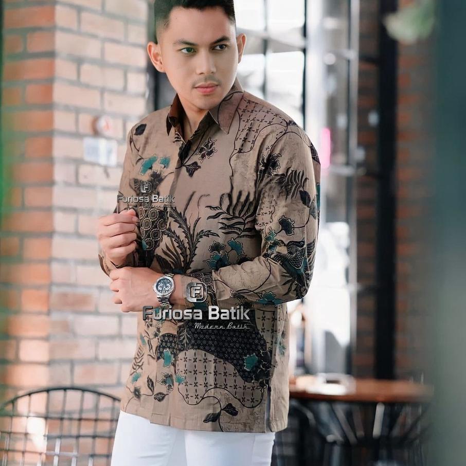 Furiosa Batik Kemeja Batik Pria Modern Lengan Panjang Casual Modis Slim Fit Trendy Masa Kini OL 162 butikdian