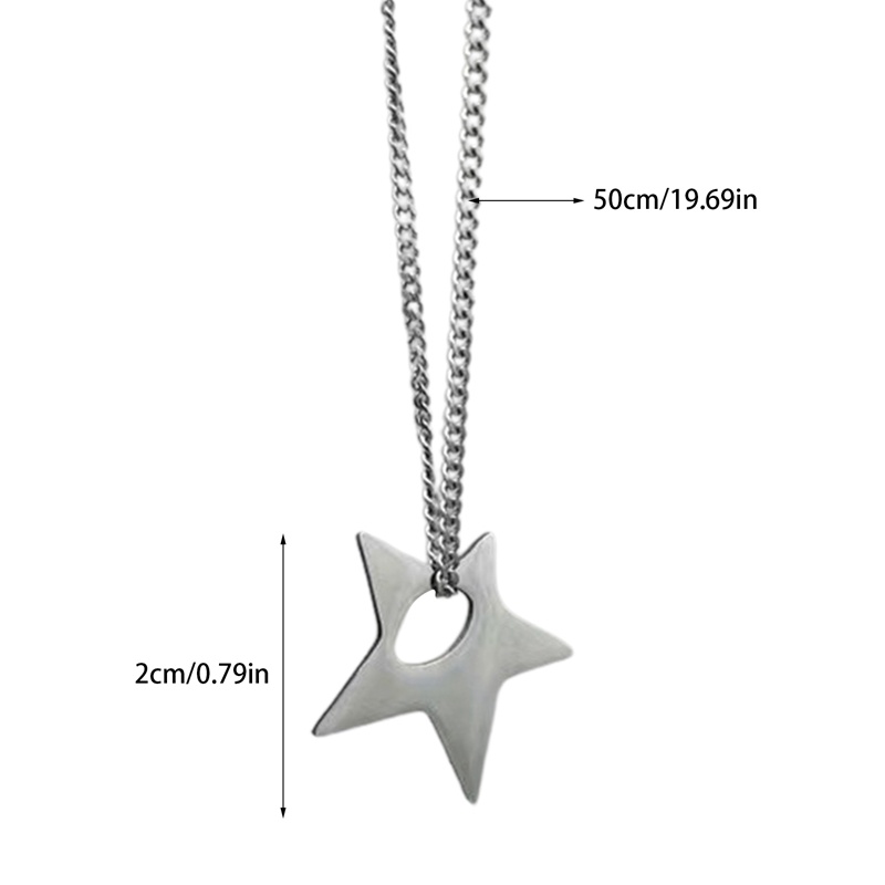 Kalung Liontin Bintang Berongga Anti Karat Untuk Wanita Gadis Lucu Fashion Punk Rantai Leher