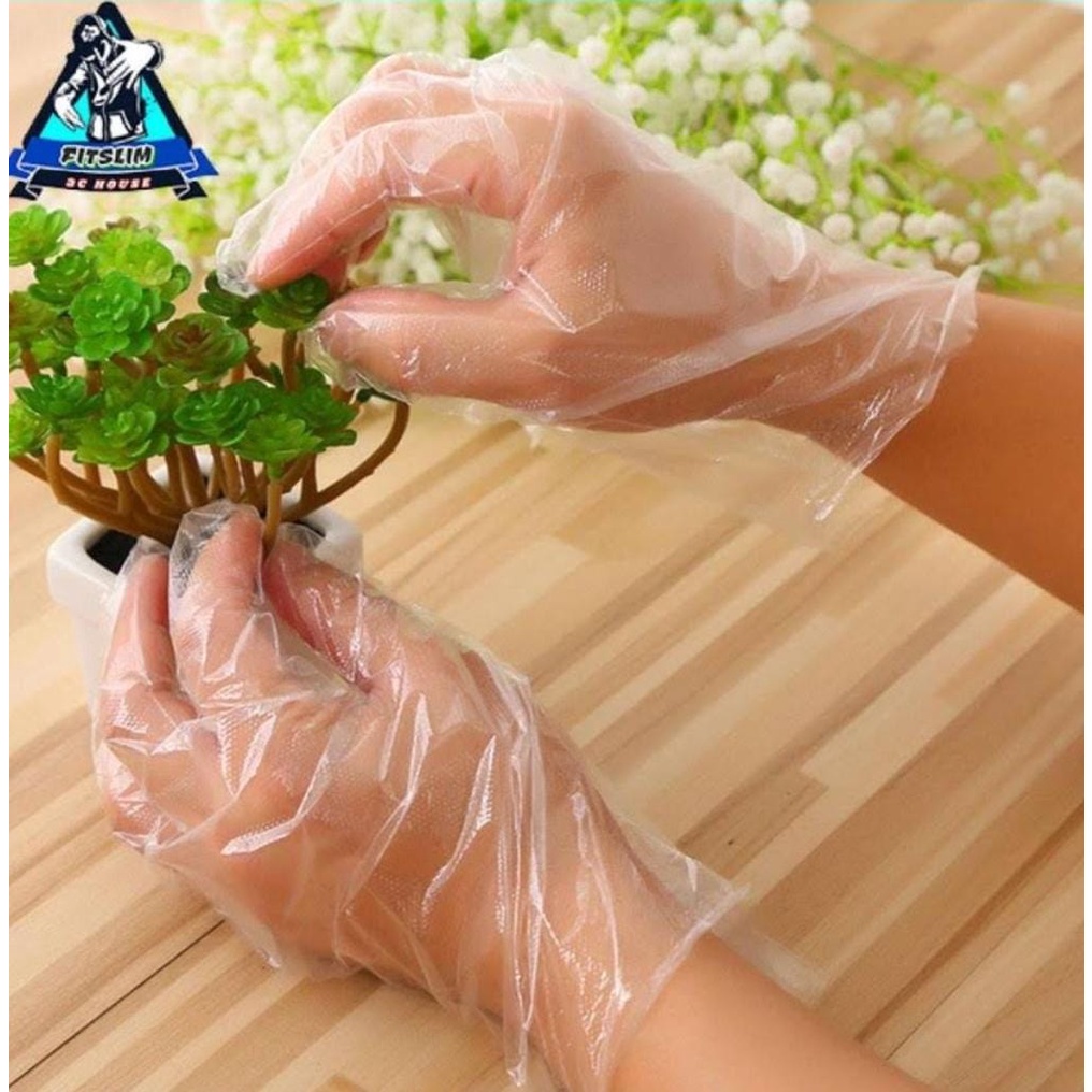 Hand Glove Dapur Transparan/ Sarung Tangan Plastik 100PCS (50PSG)/ Sarung Tangan Steril Sekali Pakai