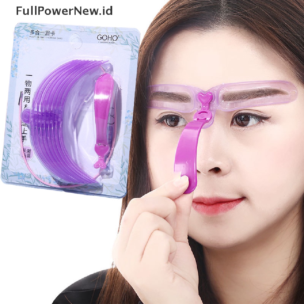 Power 8gaya Stensil Pembentuk Alis Grooming Shaper Reusable Template Alat Makeup ID