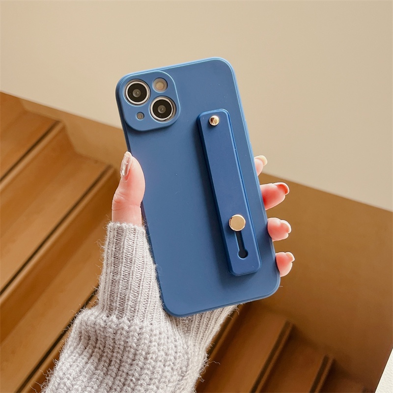 IPHONE Casing Ponsel Lembut Bahan Silikon Dengan Bracket Untuk Iphone14 13 12 11 Pro X XS Max7 8 14 Plus XR Perlindungan Lensa Frosted Anti-drop Casing Belakang