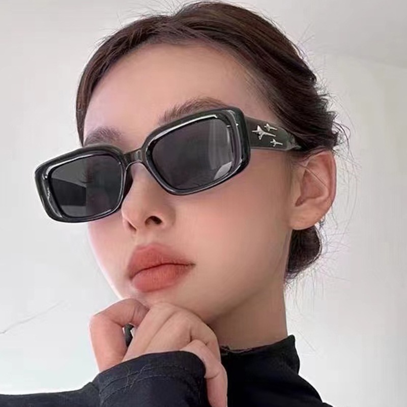 (YUZHU) Korean Fashion Design Square Meteor Sunglasses Tik Tok Fashion Colorful Sunglasses